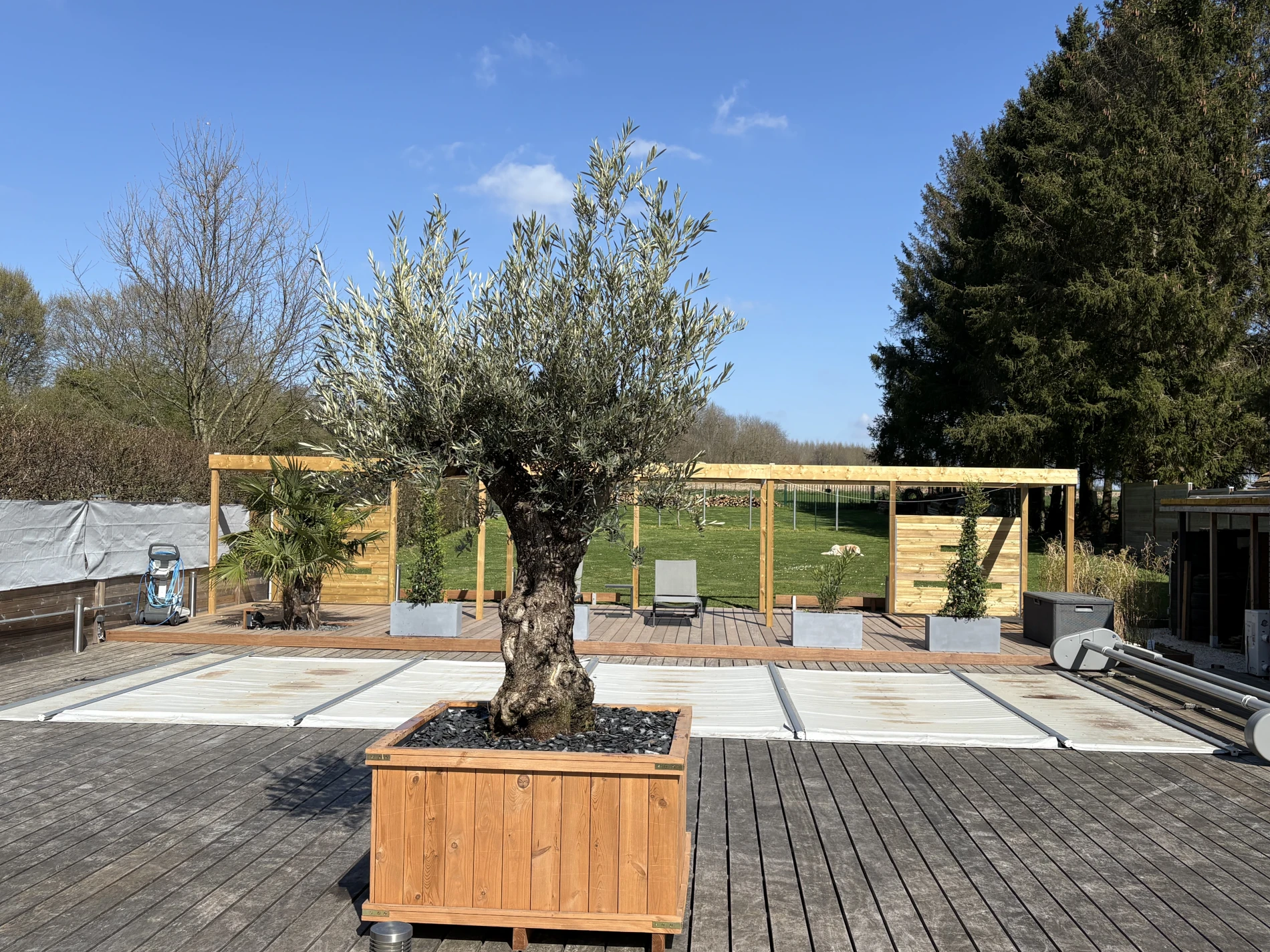 terrasse bois exotique et pergola Wargnies le petit